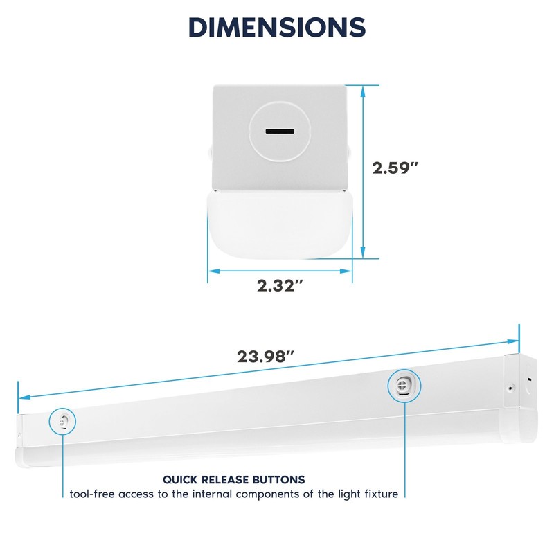 Luxrite 24" LED Linear Light, 3CCT, 15W-25W, 1950-3250LM, Dimmable, 120-277V 2PK gallery