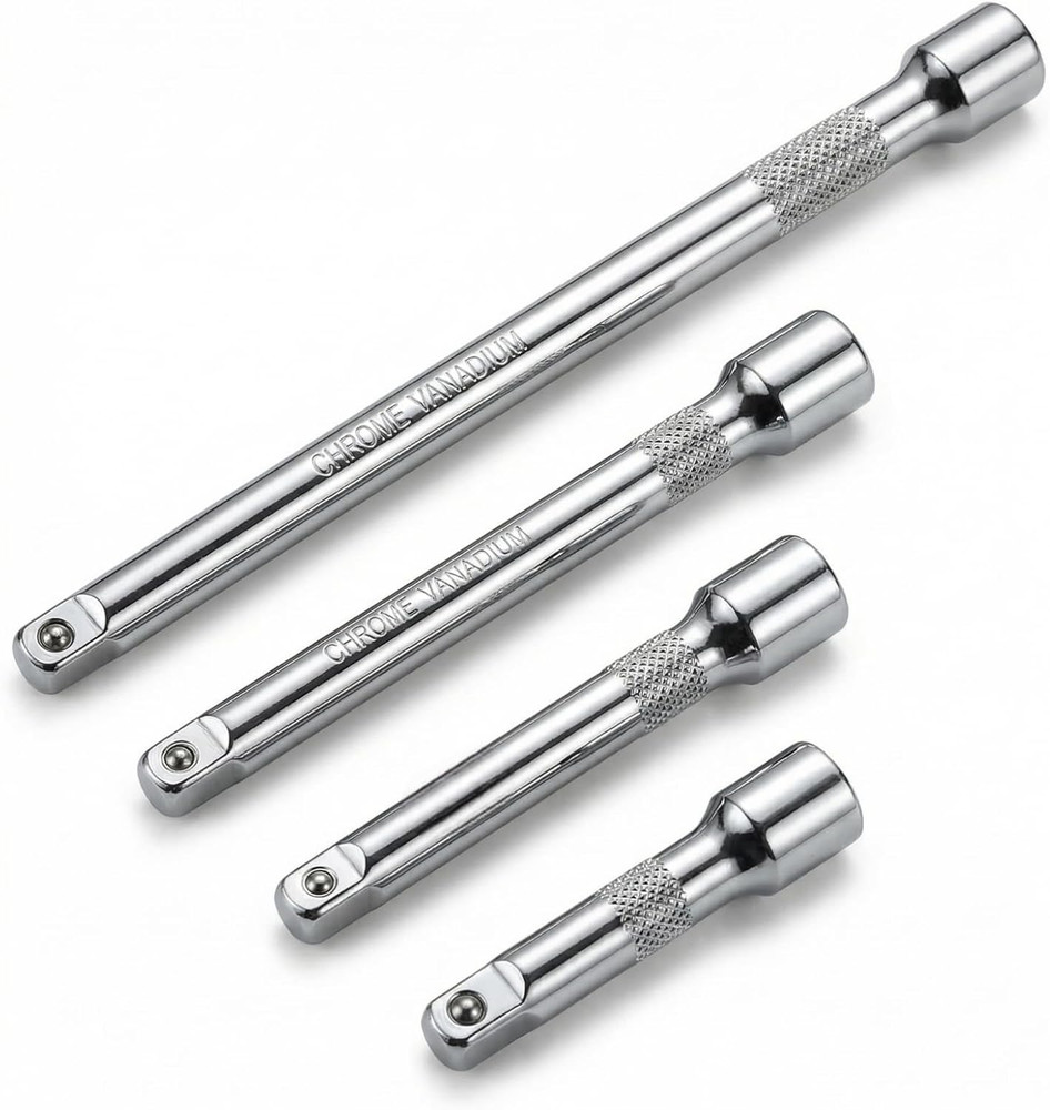 EMSTAR 4PCS 1/4" Drive Socket Extension Set – 2", 3", 4", 6" CR-V Bars