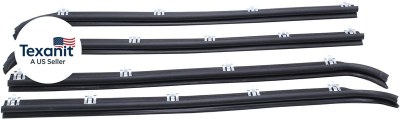 4 Pcs/Set Inner & Outer Window Sweep Felts Seals Black Weatherstrip Kit E7TZ152 gallery
