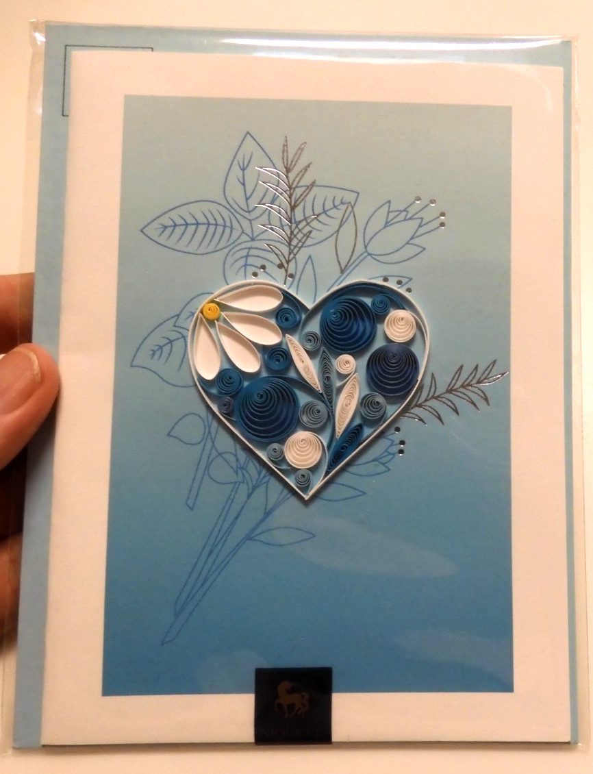 1 Niquea.D Card Quilling Blue & White Heart All Occasions Blank Inside gallery
