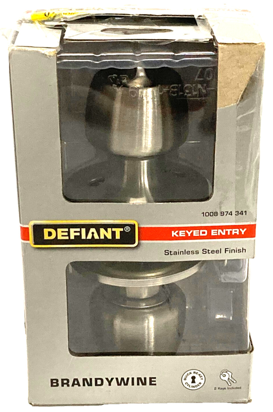 Defiant Keyed Entry Door Knob Stainless Steel Finish, Brandywine 32T8600B gallery