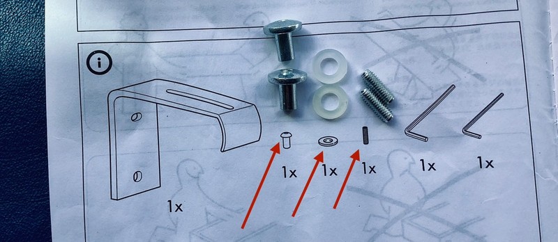 IKEA Kvartal Replacement HARDWARE for L Shape Wall Mount Bracket 601.646.87 gallery