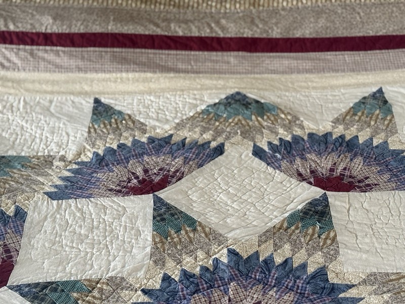 8 Point Star Patchwork Quilt 91”X87” By Heritage Collection Fan Diamond Designs gallery