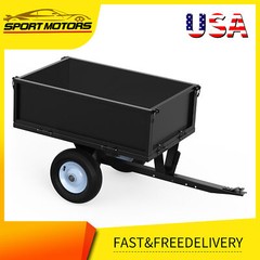 Lawn Dump Cart: Optimized for Towing Behind Lawn Tractor 500 LBS Capacity Steel