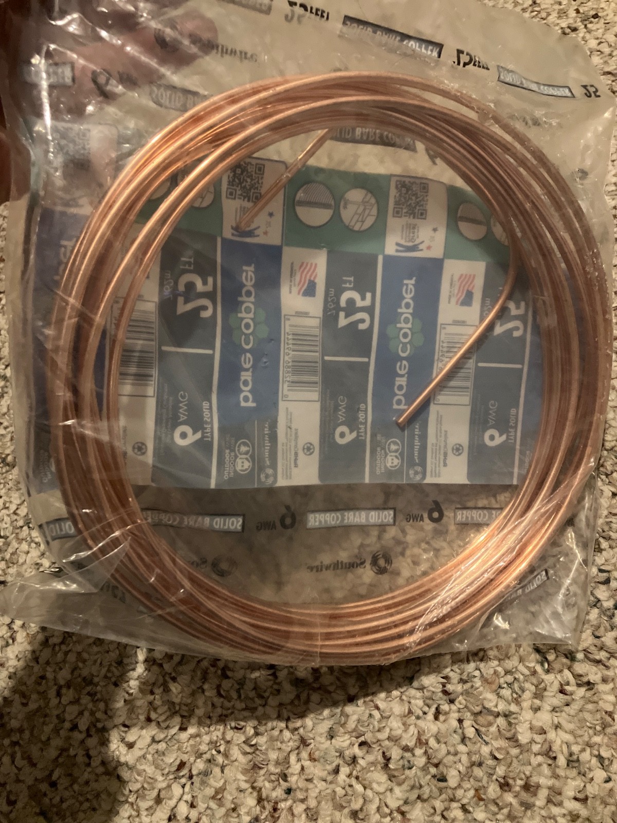 Building Wire, Bare Copper, 6 AWG, 25ft gallery