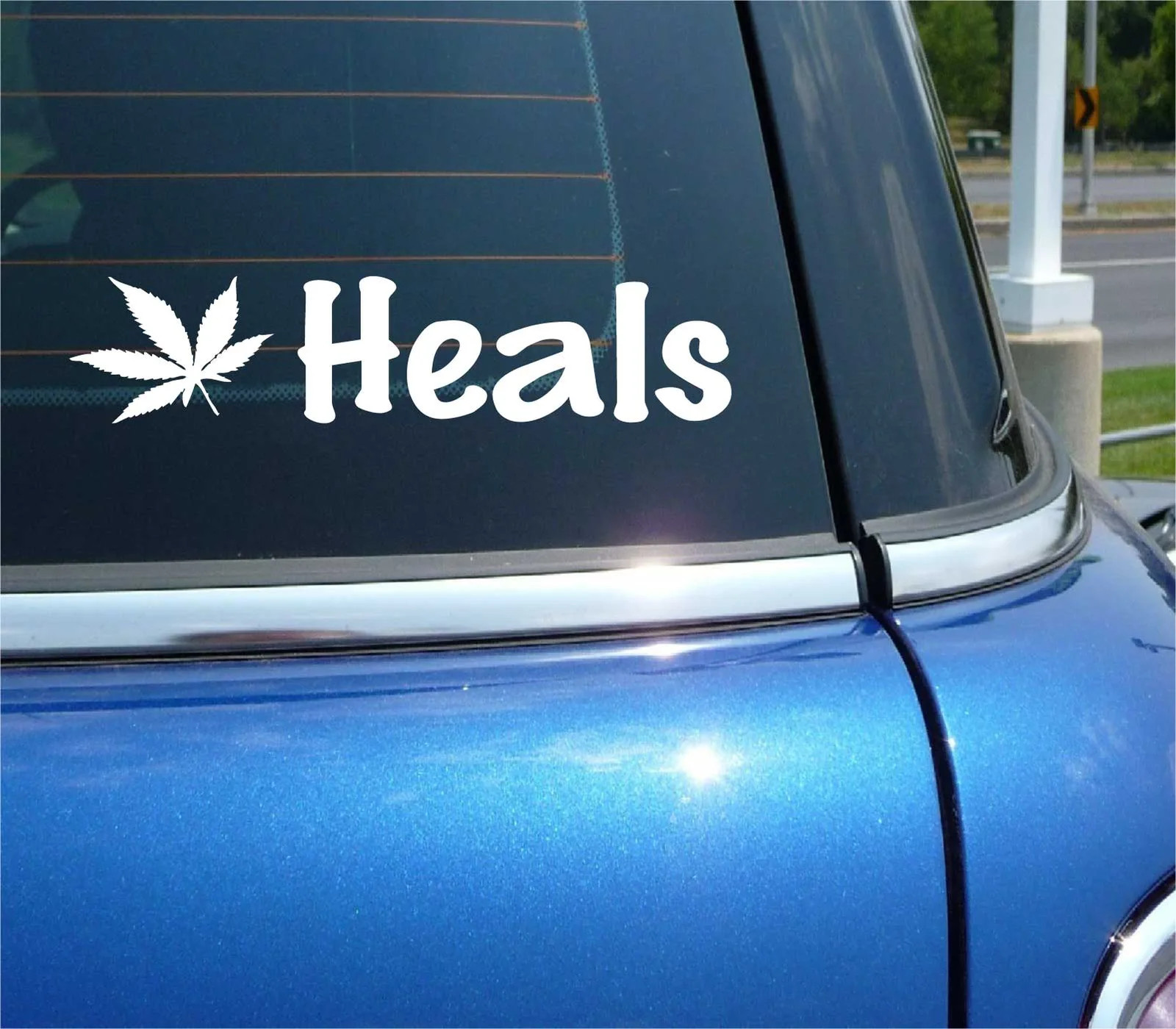 MARIJUANA HEALS LEAF DECAL STICKER FUNNY WEED POT SUPPORT LEGAL CAR TRUCK gallery