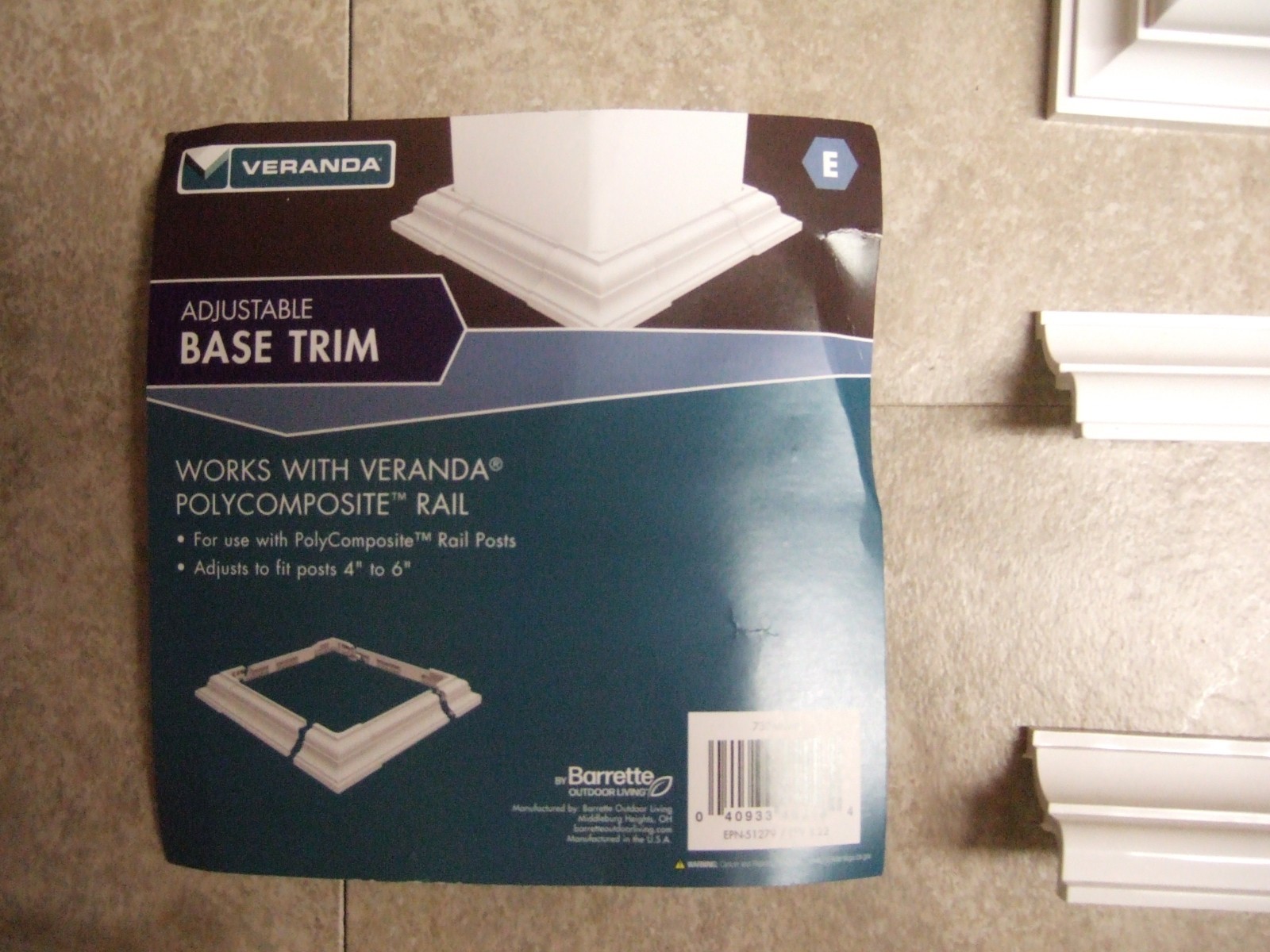 4 In. to 6 In. White Vinyl Adjustable Base Trim gallery