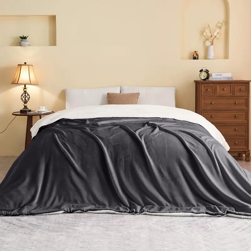 Sherpa Blankets Bed Sofa Couch Blankets Throws Light Weight Warm Twin Queen Size gallery