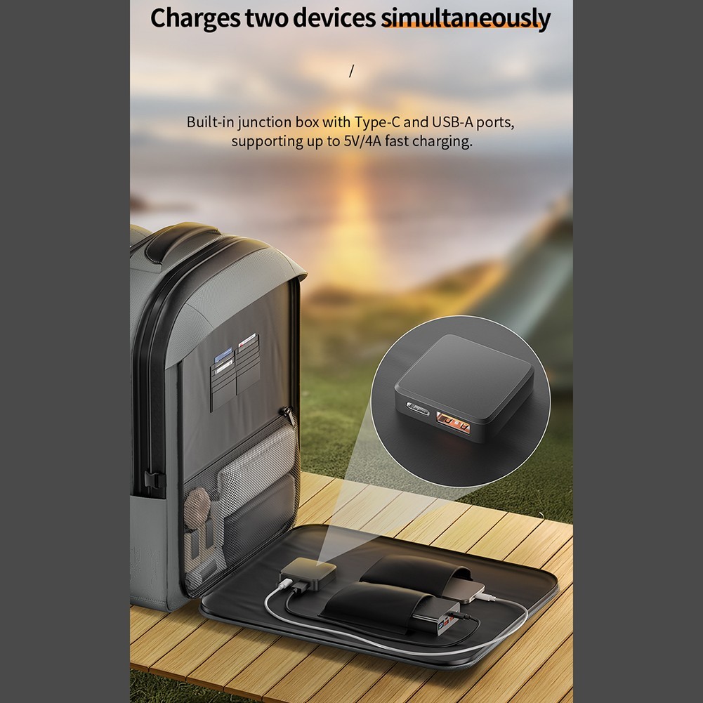 Get Charged Anywhere Compact 30W Solar Backpack with Large Storage Capacity 4