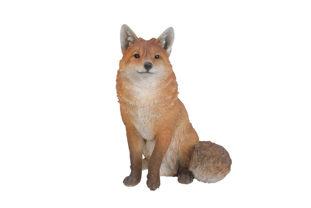 Life Like Fox Sitting Garden Statue Decoration Home Animal Sculpture Wildlife gallery