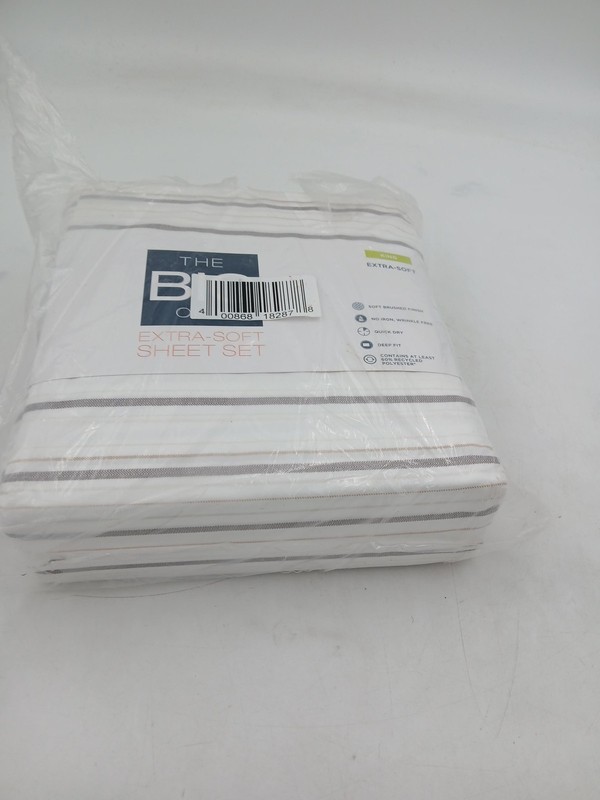 The Big One Sheet Set King Herringbone Stripe Extra Soft White Bedding gallery
