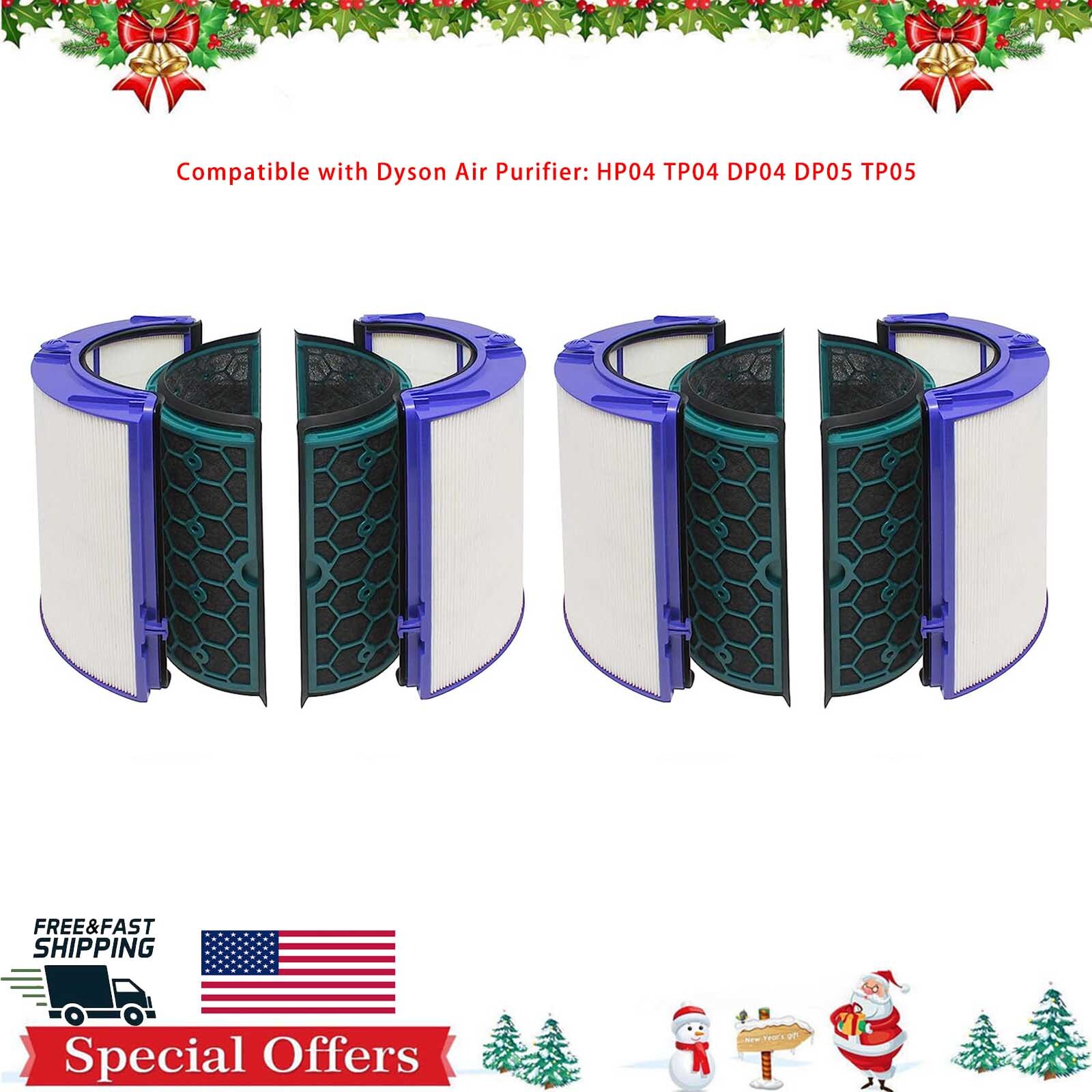 2x Hepa Filter 968708-04 For Dyson TP04 HP04 DP04 TP05 DP05 Air Purifier gallery