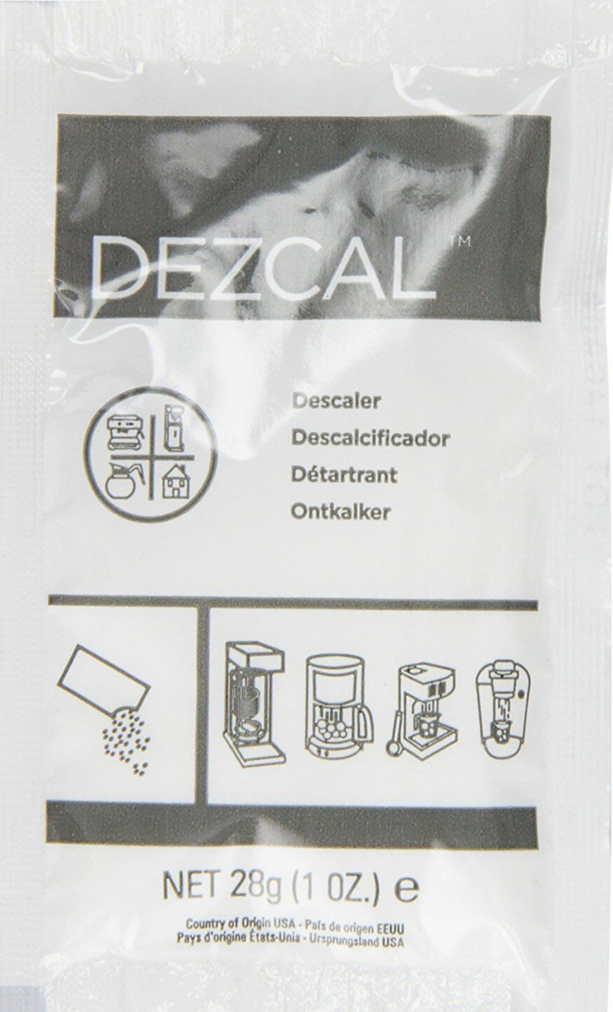 URNEX DEZCAL COFFEE & ESPRESSO MACHINE DESCALER - 4 SINGLE-USE 1-oz. PACKETS gallery