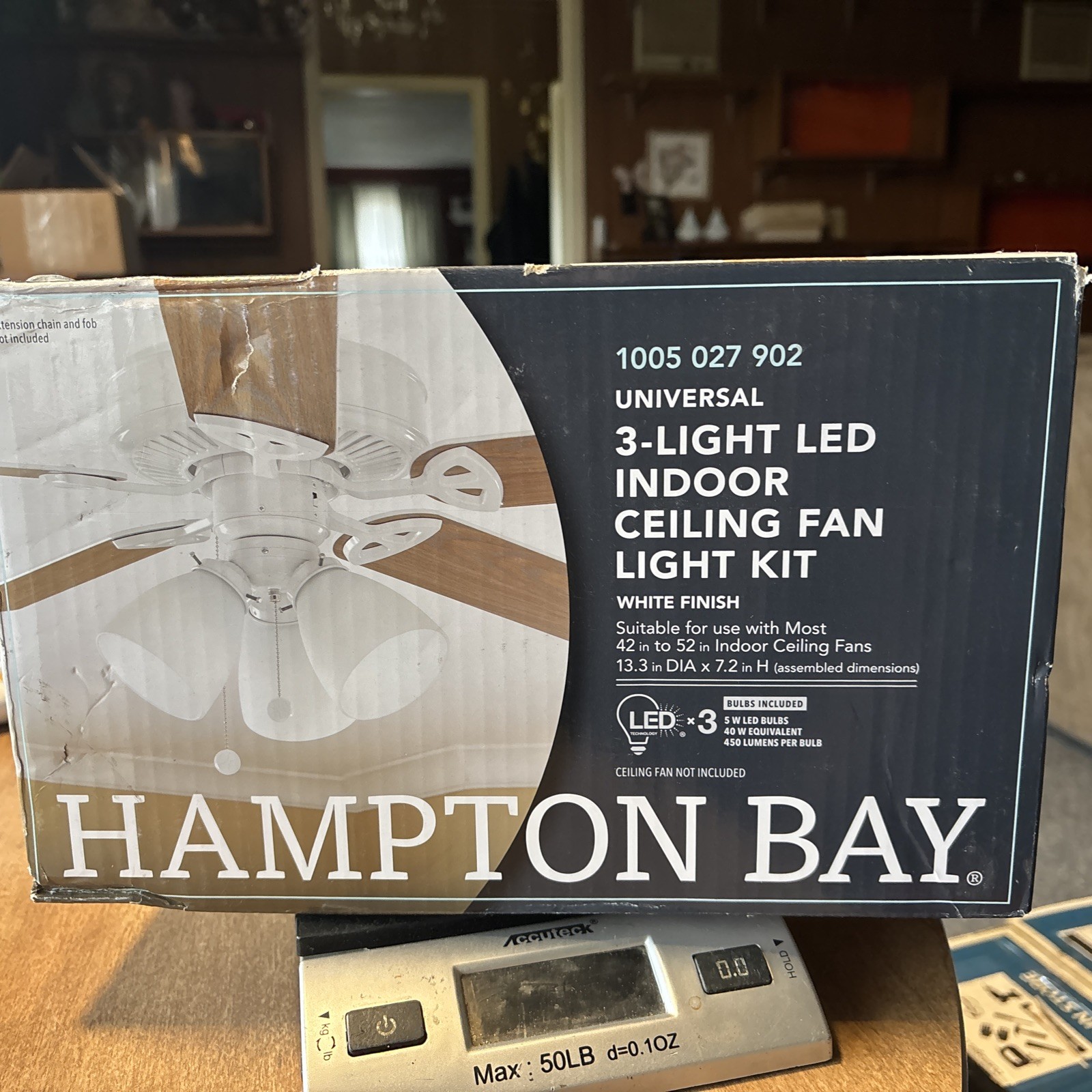 Hampton Bay Universal 3-Light LED Indoor Ceiling Fan Light Kit #1005 027 901 gallery