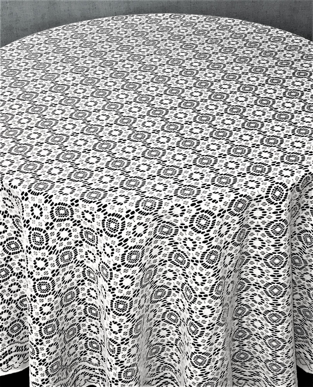 Marquise White Lace Tablecloth 90" Round Diningroom Wedding Banquet Party gallery