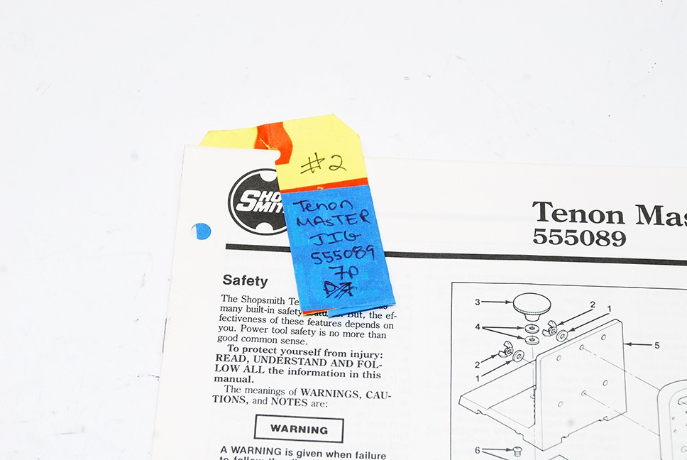 ShopSmith Original User Manual - Tenon Master Jig, 7 Pages (Black/White) (#2) gallery