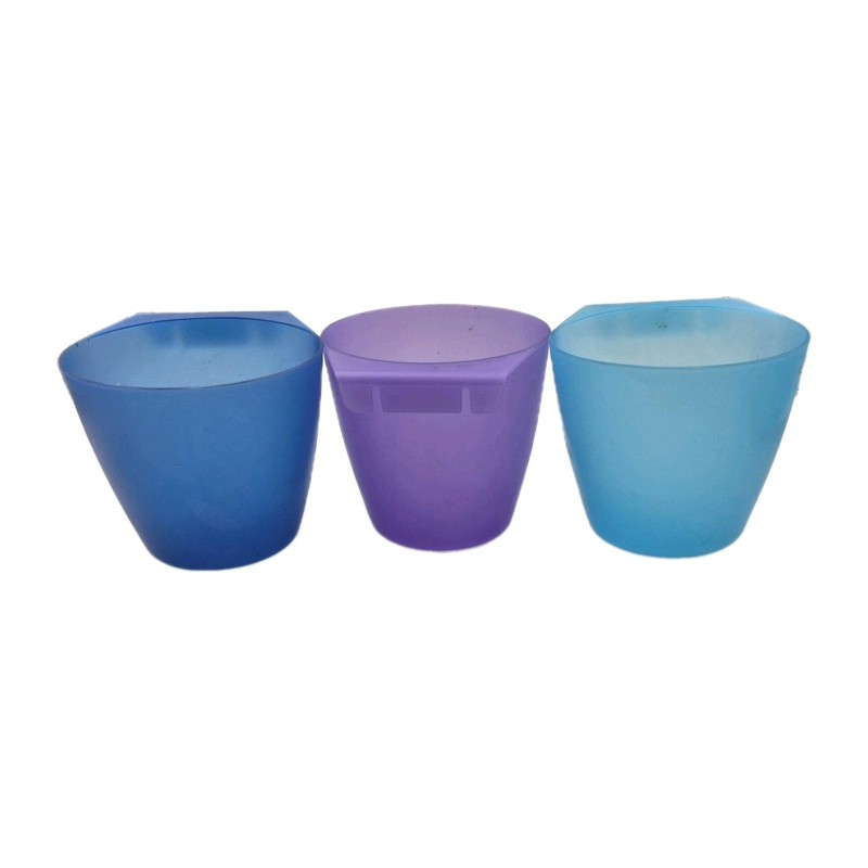 Three IKEA Bygel Hanging Storage Cups Blue Purple Teal 4.5" Tall gallery