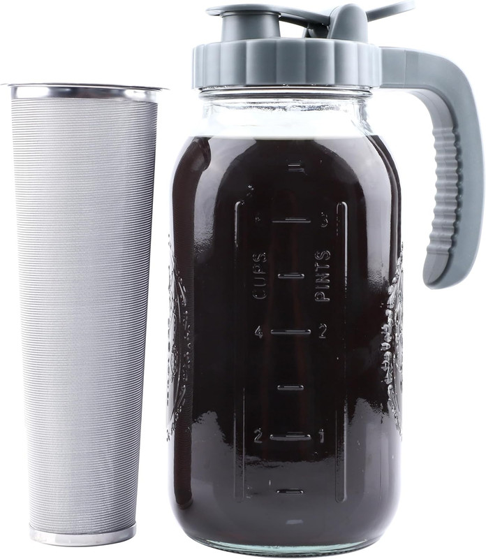 Cold Brew Coffee Maker 64 OZ Mason Jar Cold Brew Pitcher with Infuser 2 Quart gallery