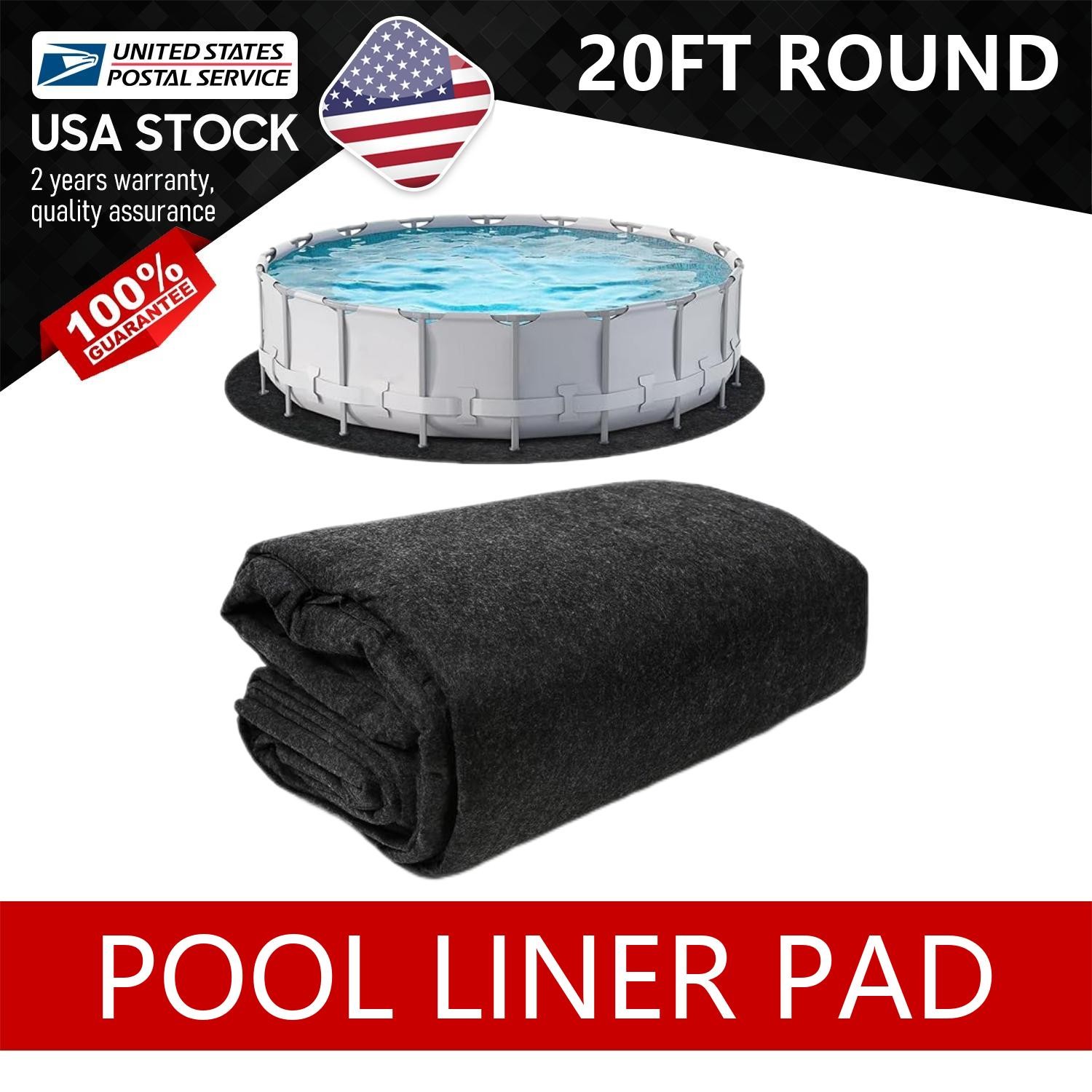 20 FT Round Pool Liner Pad for Above Ground Swimming Pool, Outdoor Pool Mat gallery