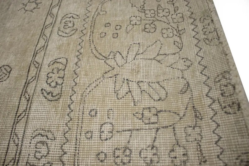 Muted Beige Antique Distressed Oriental Rug Classic Floral Carpet 9'5X12'5 ft gallery
