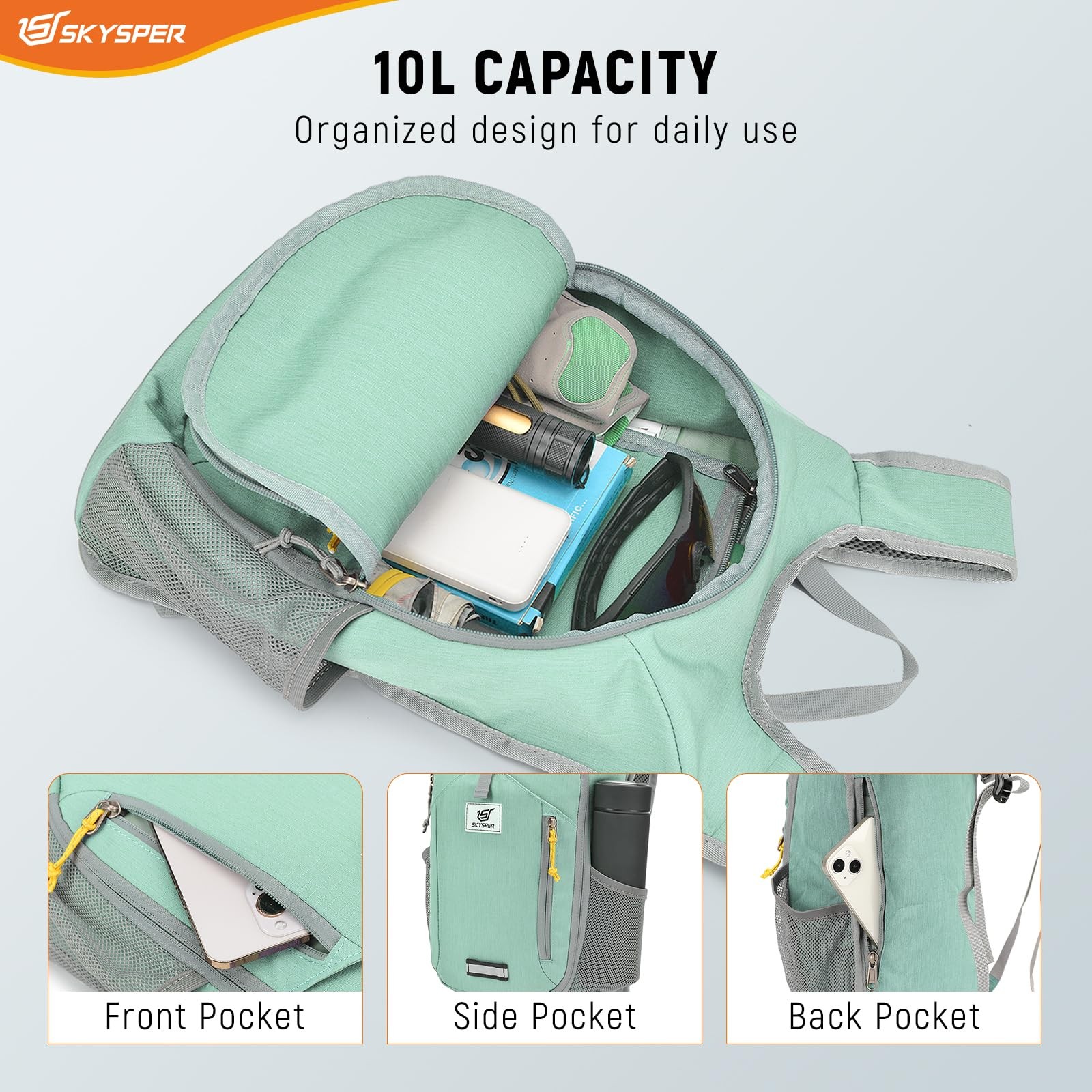 Small Hiking Backpack 10L Foldable Daypack Packable Lightweight Travel Bag 2