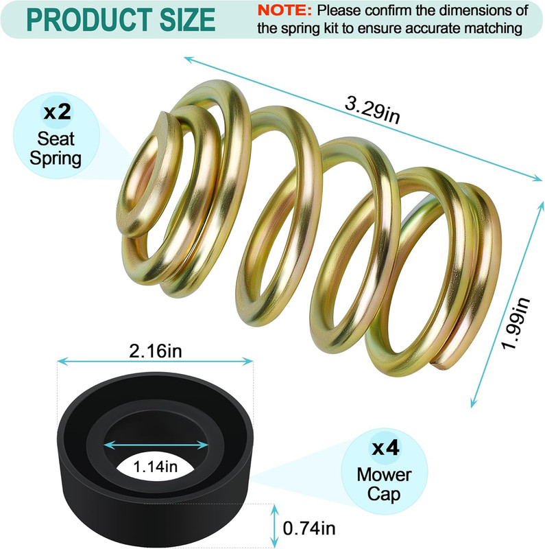 283516 Mower Compression Seat Spring & 422127 Mower Cap, Seat Spring Compatible gallery