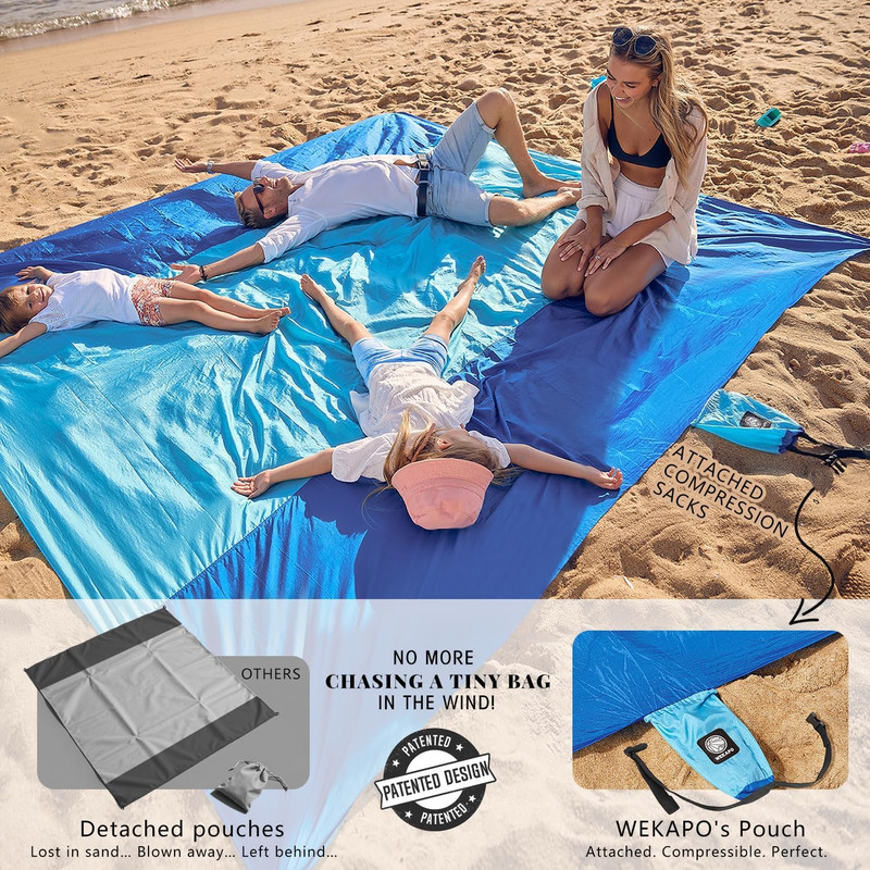 Extra Large Sandproof Beach Blanket - Waterproof & Quick Drying Mat gallery