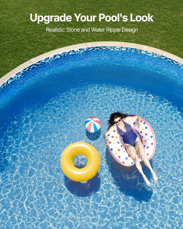 Round Pool Liner 30ft Overlap Style Pool Liner 54in Wall Height Durable gallery