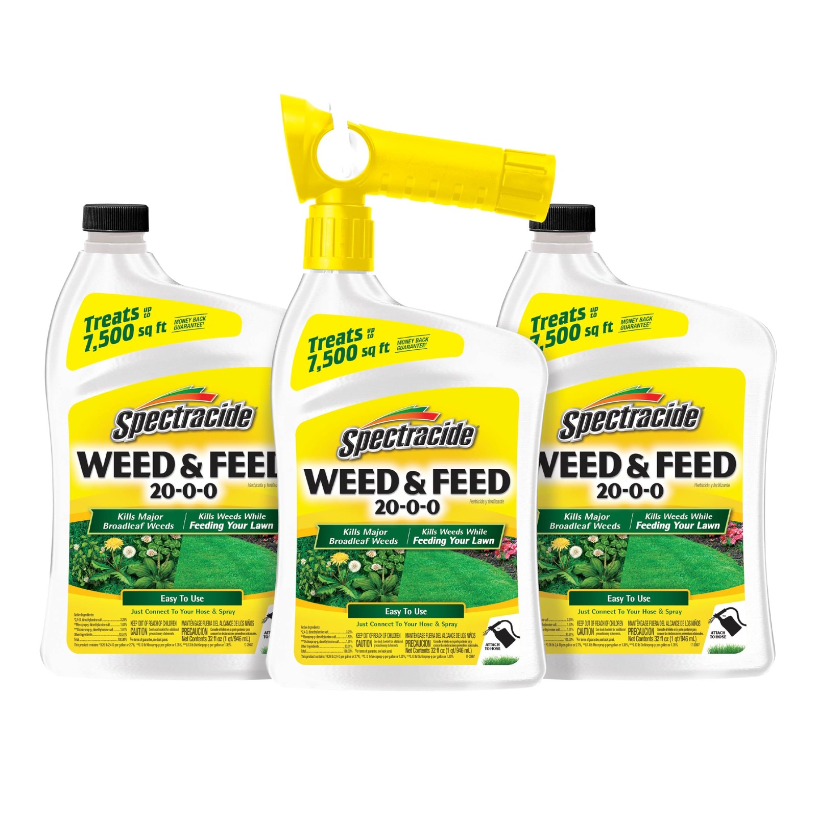Spectracide Weed & Feed 20-0-0, 3 Count, Easy to Use QuickFlip Sprayer, Kills We gallery