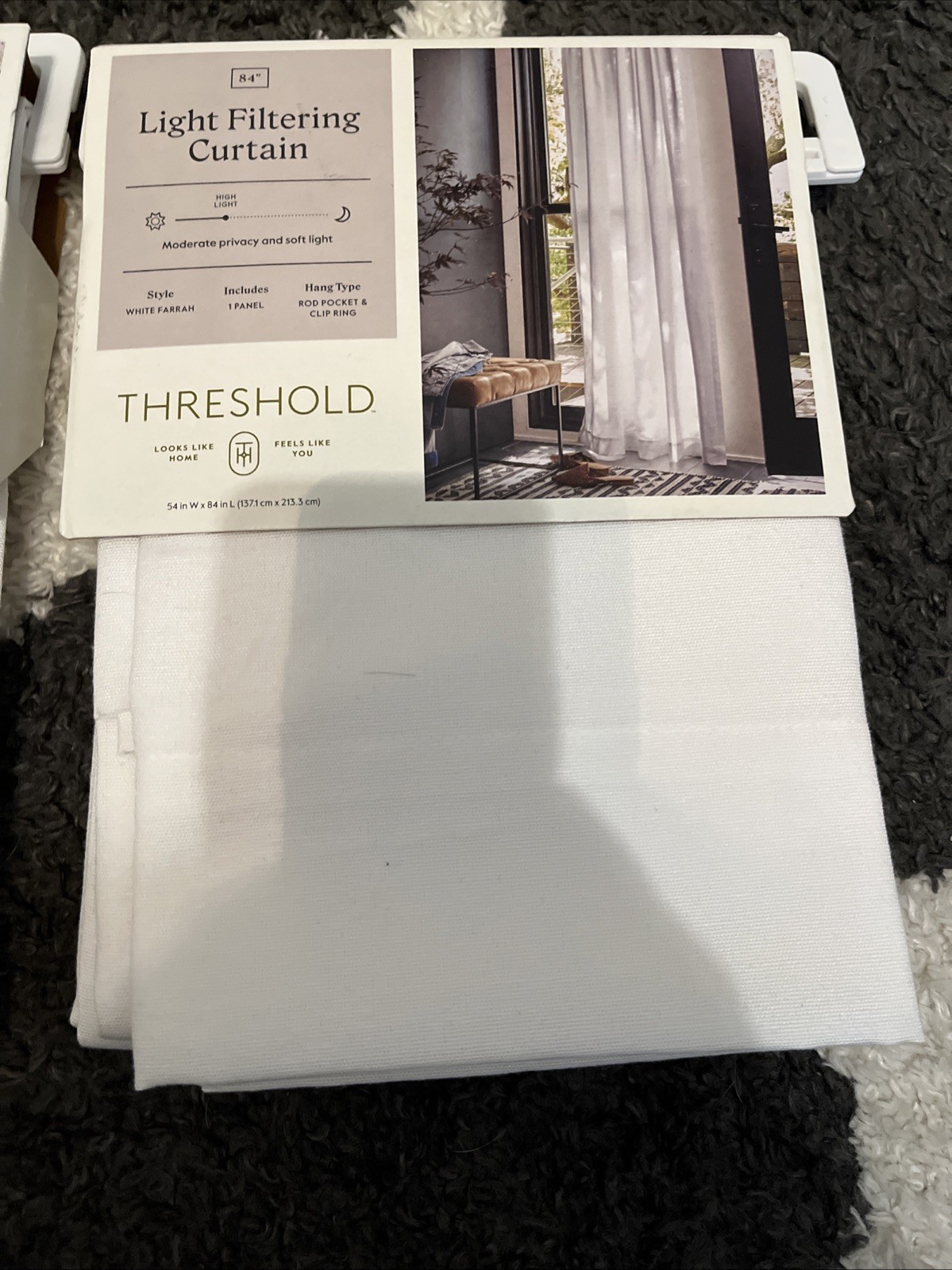 Threshold Light Filtering Curtain Panel 54" x 84" Lot of 2 gallery
