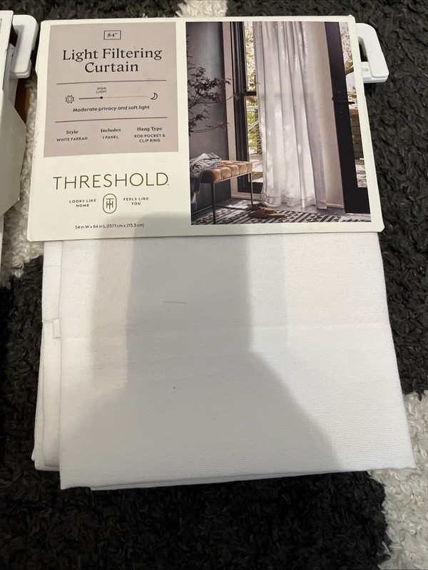 Threshold Light Filtering Curtain Panel 54" x 84" Lot of 2 gallery