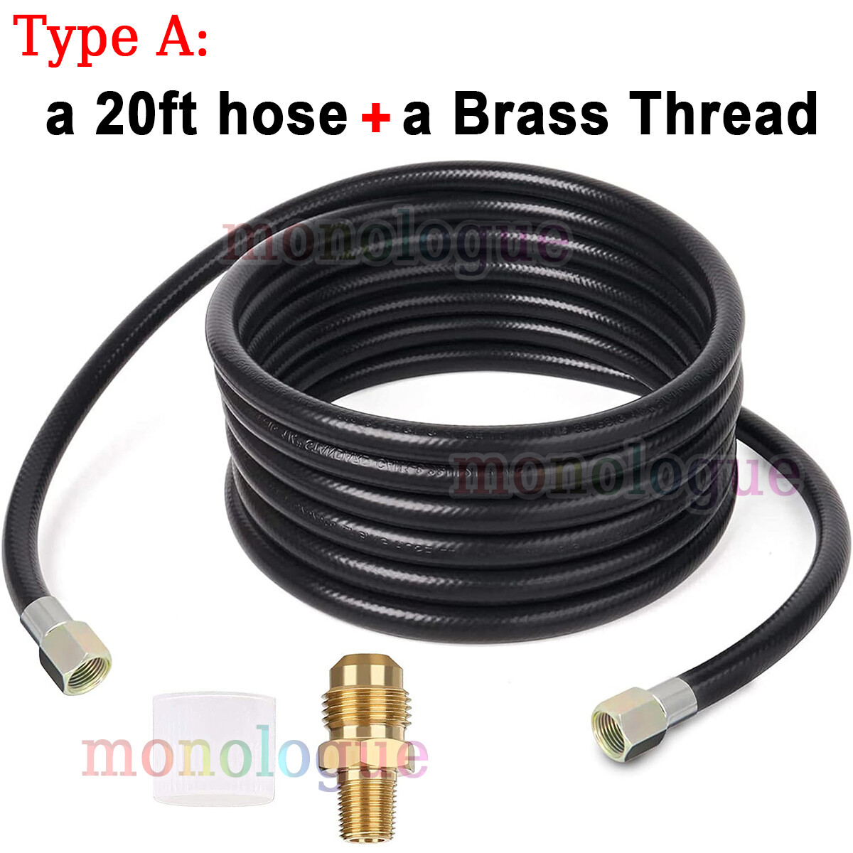 20FT Both 3/8" Female Flare Propane Hose,3/8 Inch LP Gas Disconnect Fittings Kit gallery