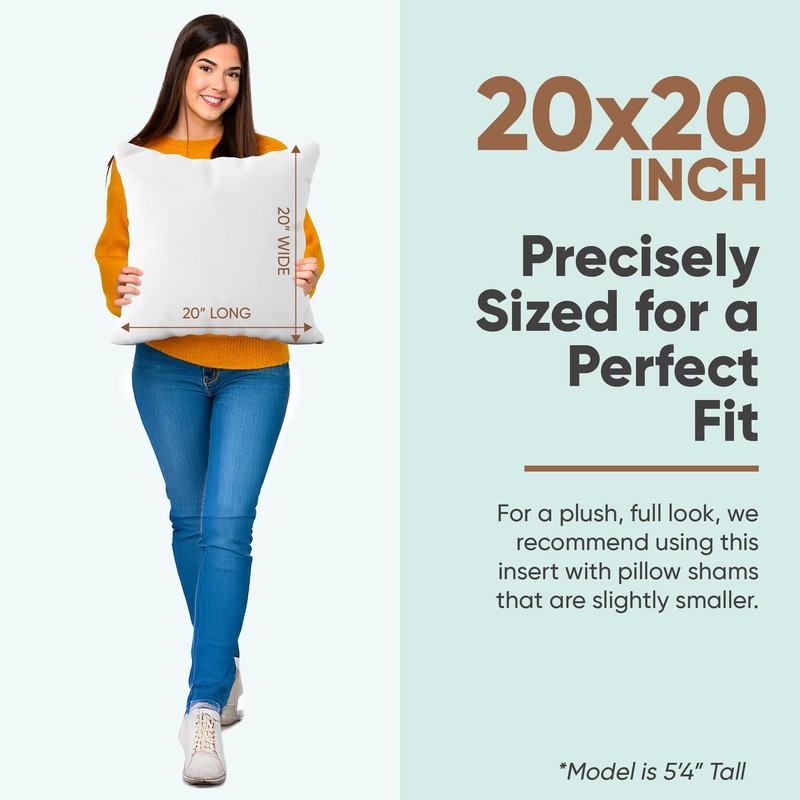 Synthetic Down Alternative Pillow Inserts for Shams - Comfy Pillows for Sleep... gallery