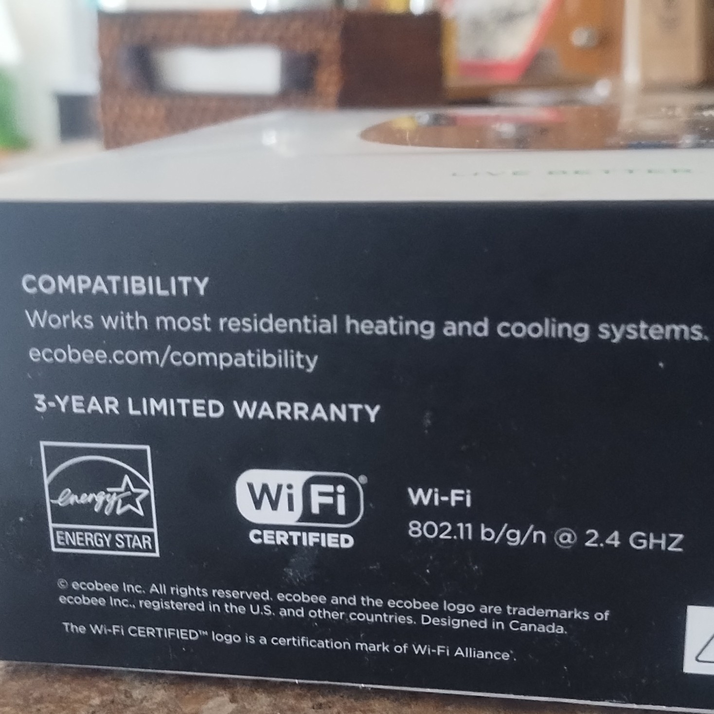 ecobee ecobee3 lite Wi-Fi Smart Thermostat Digital Display Black Wall Mount gallery