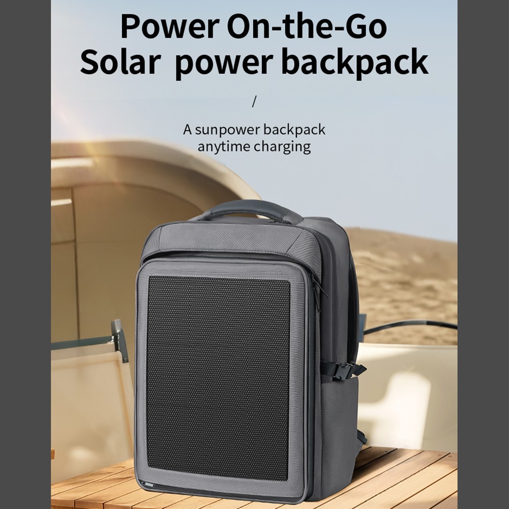 Get Charged Anywhere Compact 30W Solar Backpack with Large Storage Capacity 2
