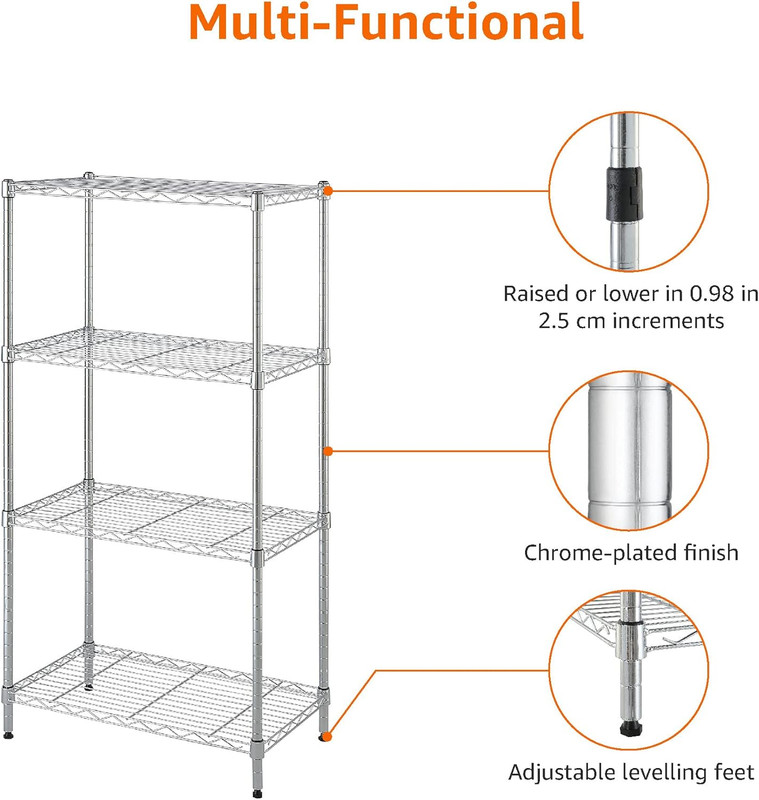 4-Shelf Adjustable Storage Shelving Unit for Garage, Steel Wire Rack, 200 Pound gallery