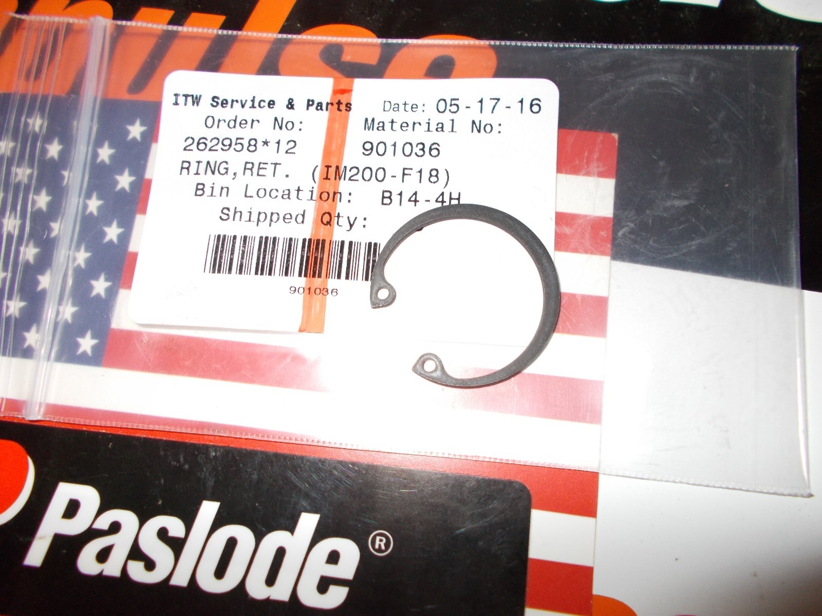 Paslode Part # 901036 RING,RET. (IM200-F18) gallery