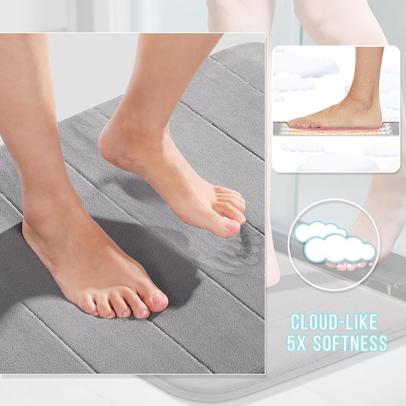 3PC Bathroom Rug Memory Foam Bath Mat Set - Small Large and Contour Bath Rugs gallery