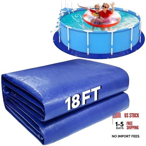 Pool Pads for Above Ground Pool, Pool Mat Tarp for Under Pool Ground Cloth 18FT
