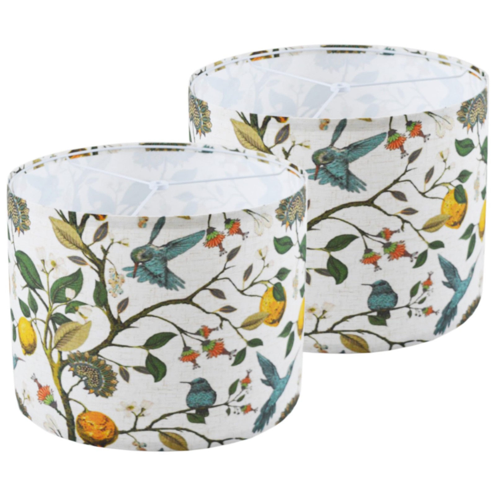 Large Flax Pattern Drum Floor Lamp Shades Set Of 2 Spider 13x13x10 Inch gallery