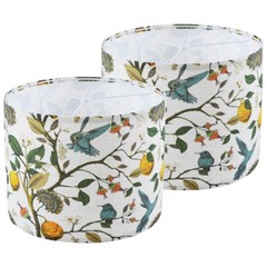 Large Flax Pattern Drum Floor Lamp Shades Set Of 2 Spider 13x13x10 Inch