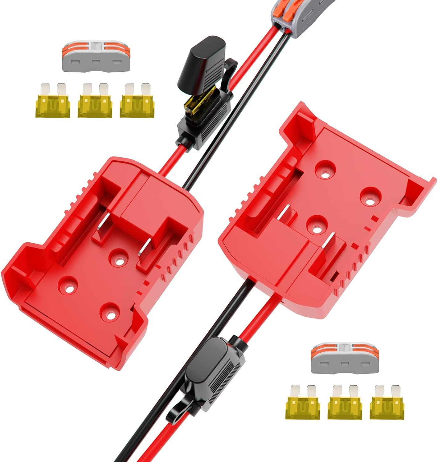 2 Pack Milwaukee M18 18V Battery Adapter Kit with Fuses, 12AWG Wiring Converter gallery