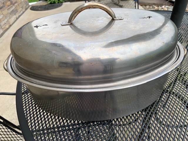 Stainless Steel Oval Roaster Roasting Pan 17"x12"X5" W Rack 2-Vented Lid gallery