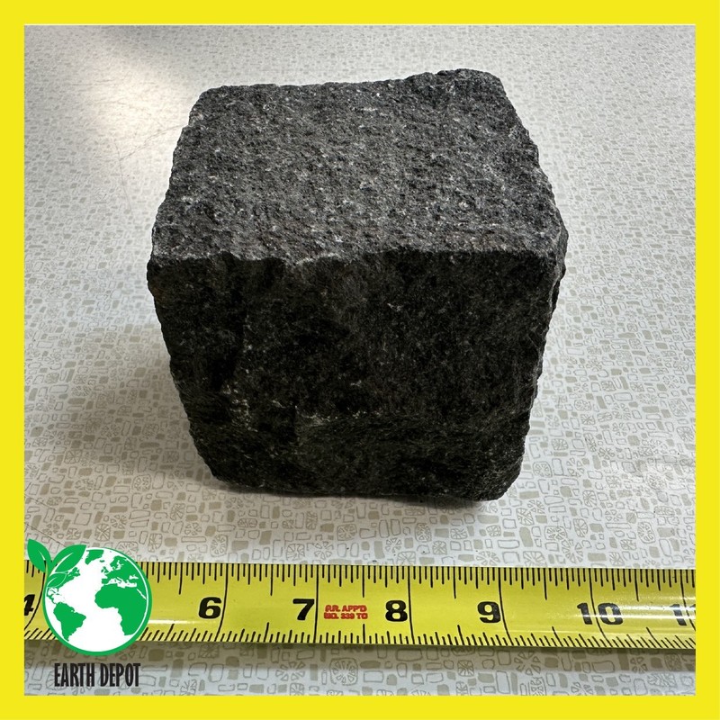 Black Granite Cobble Stone 4" Square Rocks, Garden Edging Aquarium Fish Tank gallery