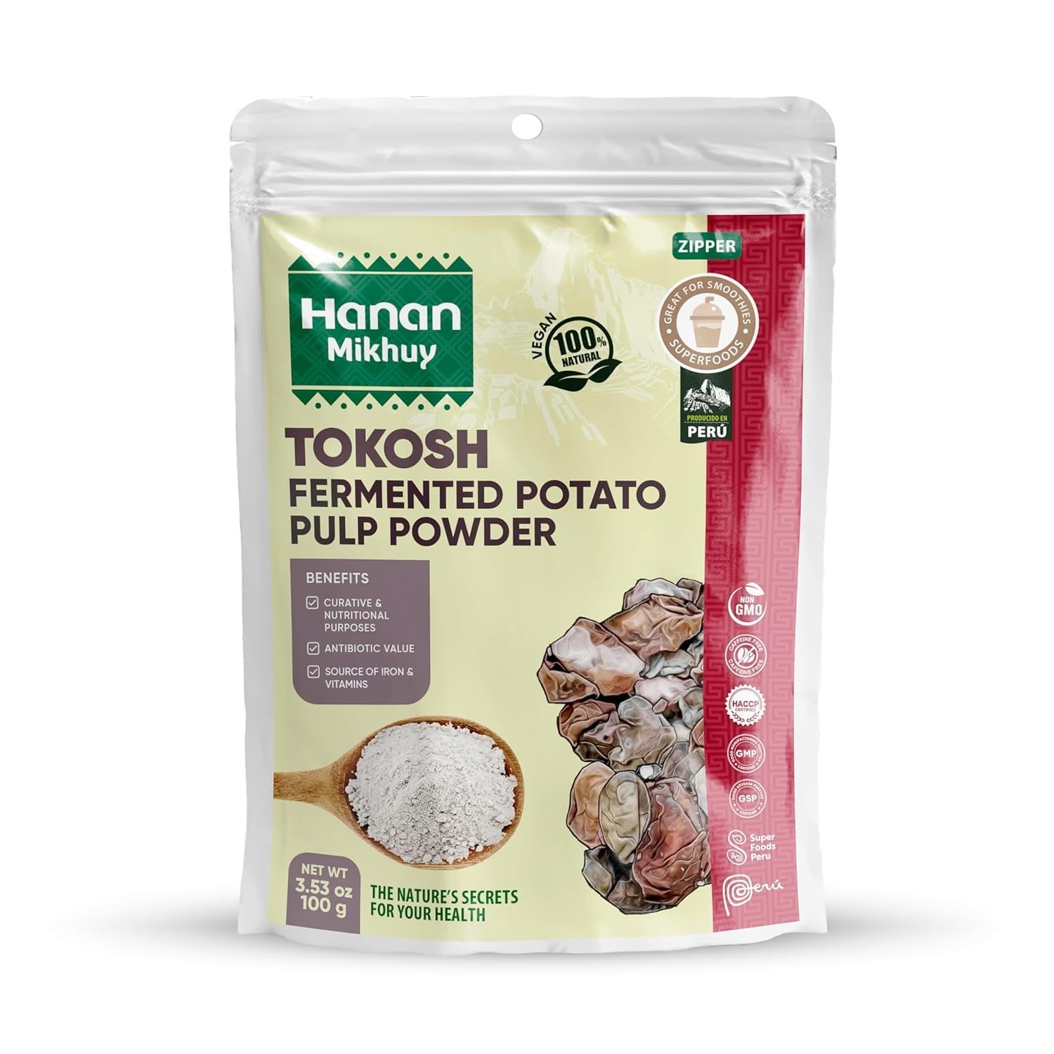 Tokosh 100g - 100% Natural Fermented Potato Pulp Powder Non-GMO from Peru 3pk gallery