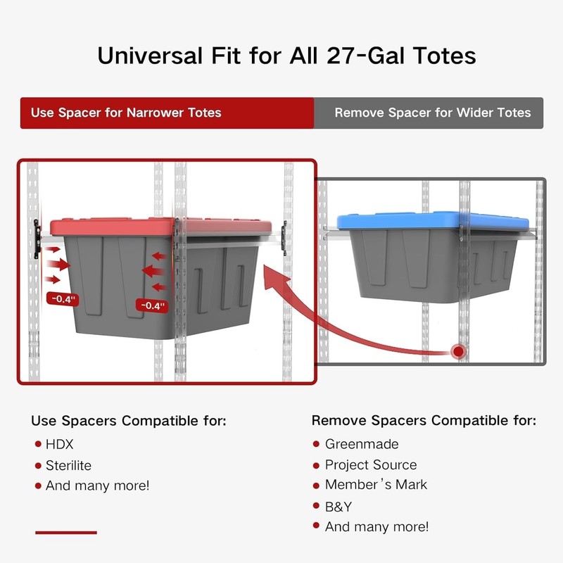 27 Gallon Storage Bin Rack Organizer, Heavy-Duty Tote Storage Rack, 5-Tier Stand gallery
