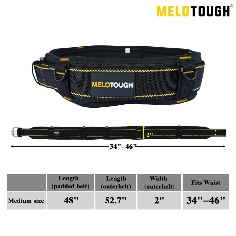 Padded Tool Belt With D Ring For Men Construction Strong Durable Double Metal Ro gallery