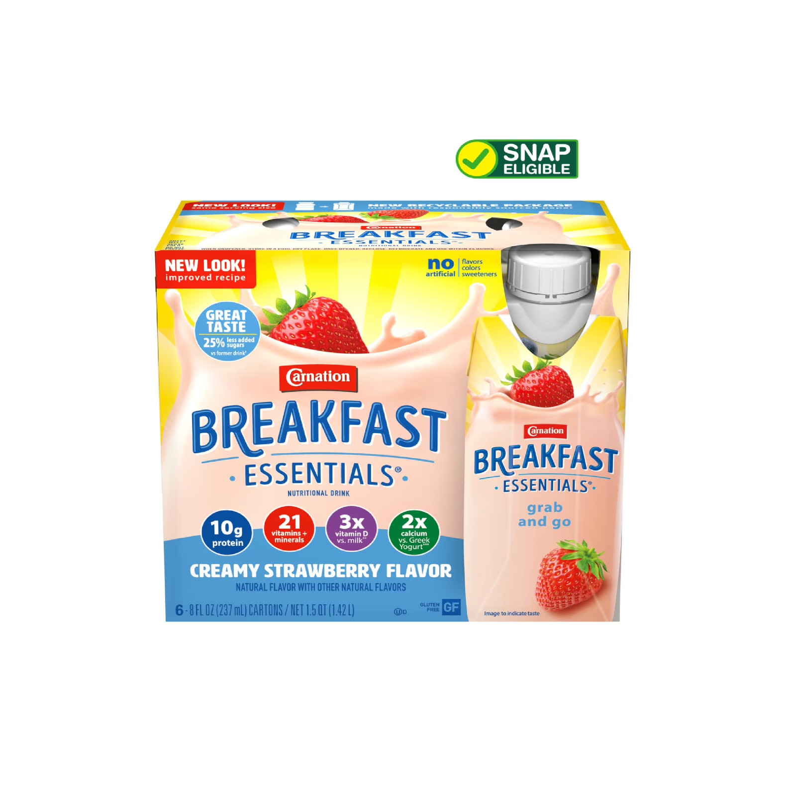 Carnation Breakfast Essentials Protein Shake, Creamy Strawberry, 8 fl oz, 6 Pack gallery