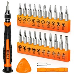 24Pcs Small Precision Screwdriver Set with Torx T5 T6 T8 T9, Y00, Star P5, Mini