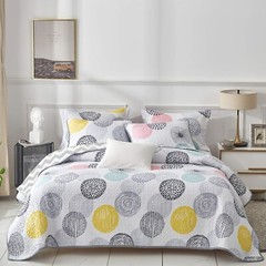 UOZZI BEDDING 3 Piece Reversible Quilt Set King Size 102×90 Soft Microfiber L…